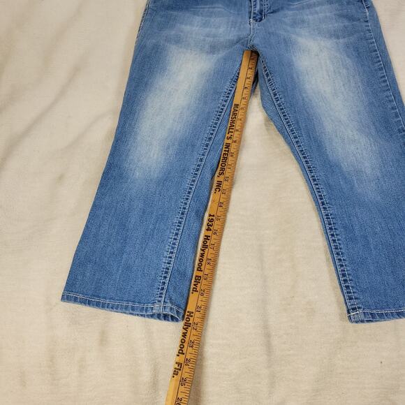 ND Weekend Jeans Womens Blue Sz 14 3/4 Skinny Straight Leg Embellished Pockets - Picture 5 of 13
